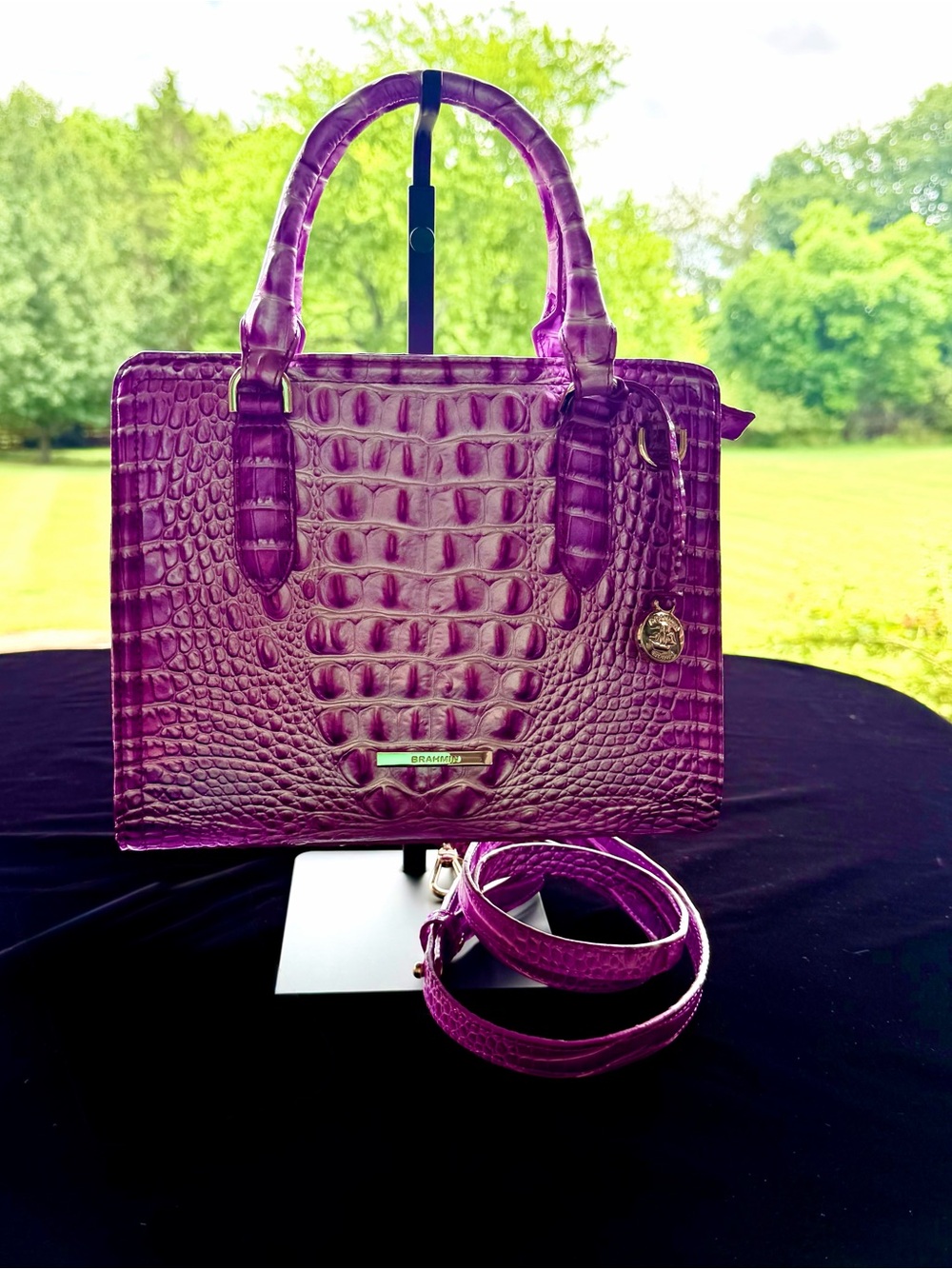 Brahmin Cami Lilac Essence Melbourne Leather Satchel Handbag Purse